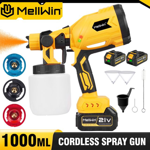 MELLWIN Akku Farbspritzpistole Cordless High Power Farbspritzgerät für Makita 18V Akku, 1000 ml - Bild 1