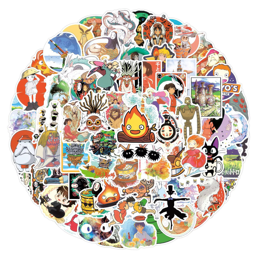 100 Stück Cartoon Hayao Miyazaki Aufkleber in Multicolour für Laptop, Telefon und Scrapbook - Bild 2