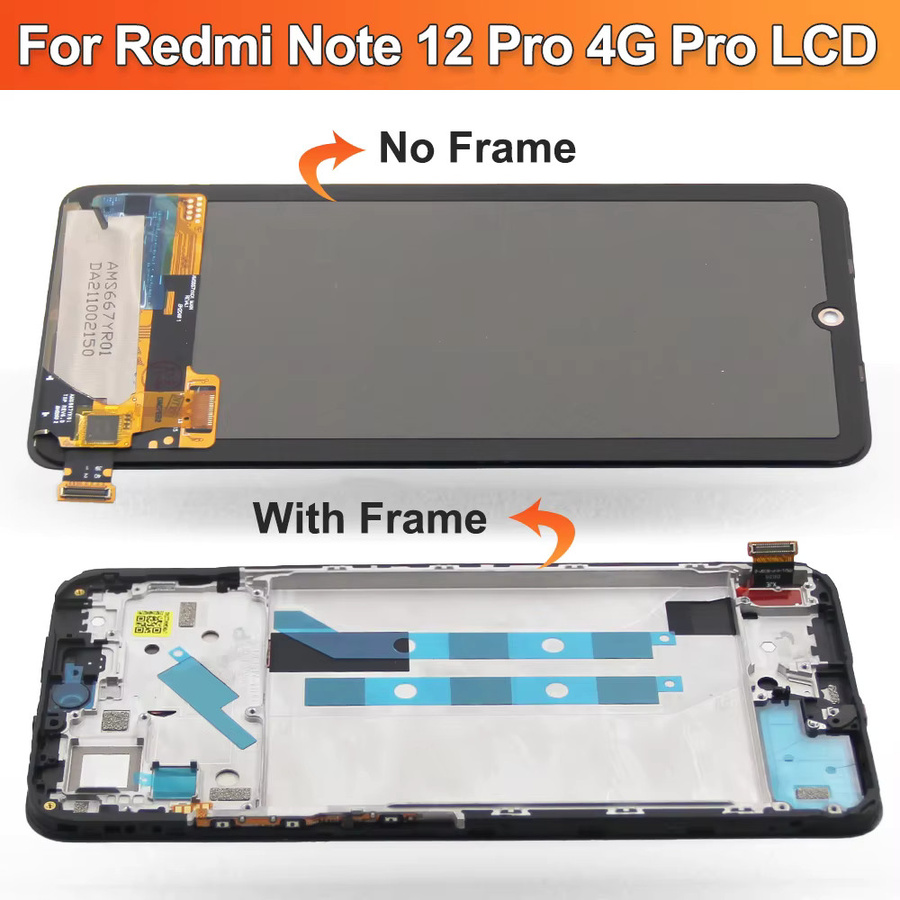 Xiaomi Redmi Note 12 Pro 4G LCD-Display Ersatz mit Rahmen in Schwarz - Bild 3