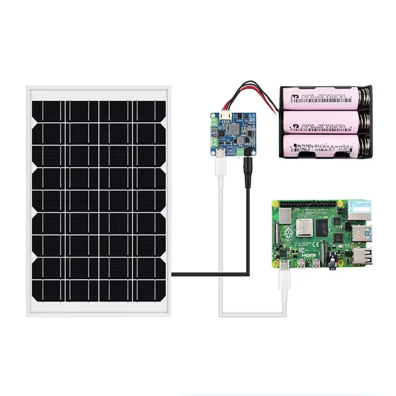 Spotpear Solar Power Manager Modul D in Blau für Arduino, Jetson und Raspberry Pi zum Laden von Li-Ionen-Akkus mit 5V 3A Ausgang für 6-24V Solarpanels - Bild 1