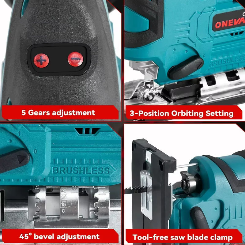 ONEVAN kabellose bürstenlose Stichsäge 1000 W mit 3500 U/min für Makita 18 V Akkus - Bild 6