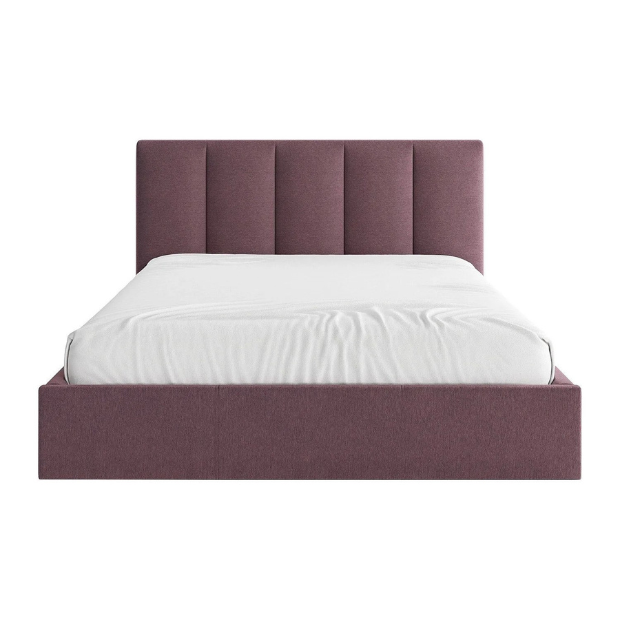 Vente-unique Bett Kilaclo mit Bettkasten in Bordeaux Rot, B/T/H: 170 x 200 x 106 cm - Bild 2