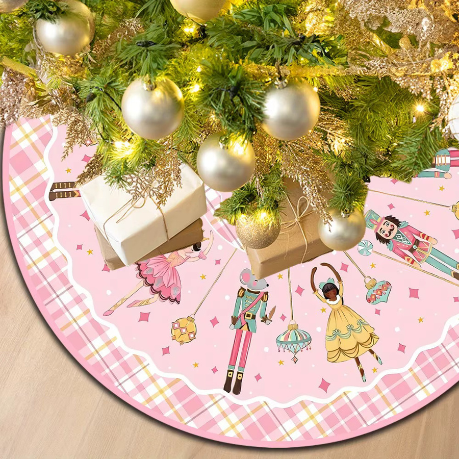 VIKAMA Weihnachtsbaumrock Pink Edition mit Nussknacker-Motiv für deine festliche Weihnachtsdekoration - Bild 5