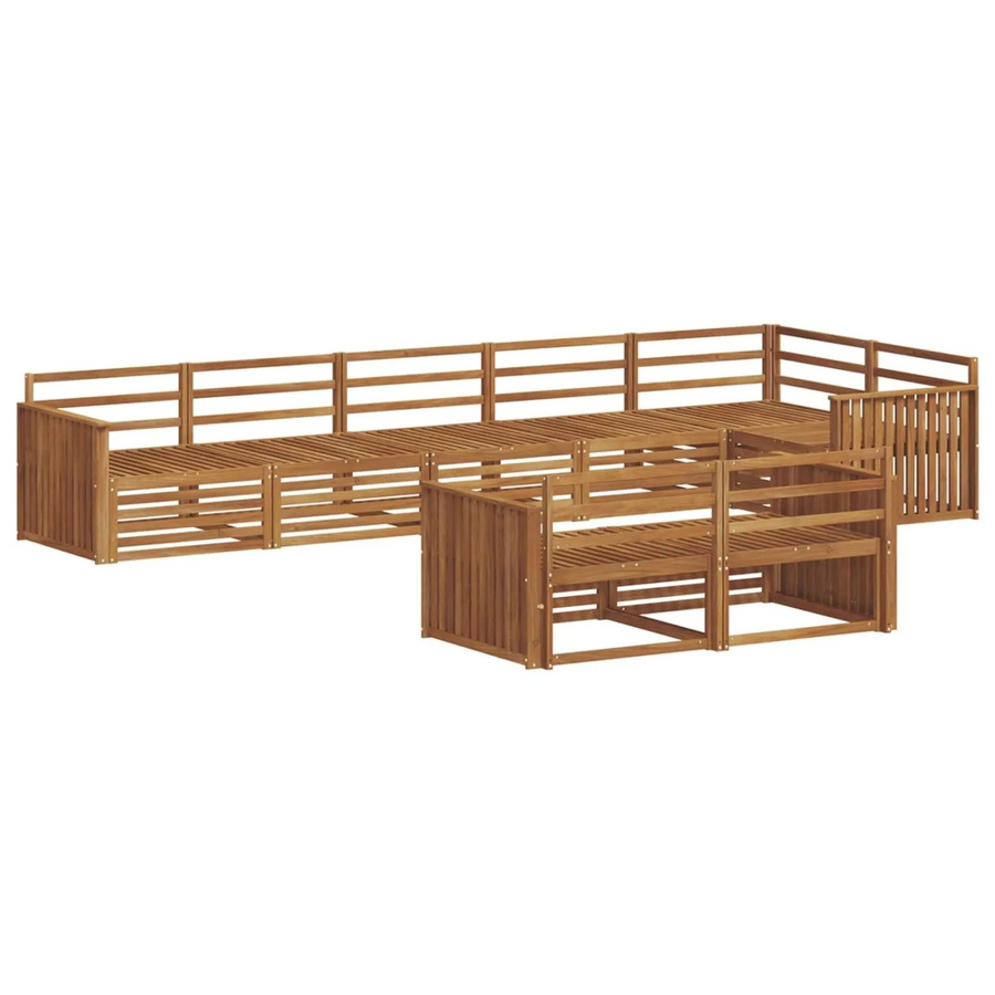 vidaXL Outdoor-Sofagarnitur 8-teilig aus Akazienholz in Braun mit Armlehnen - Bild 2