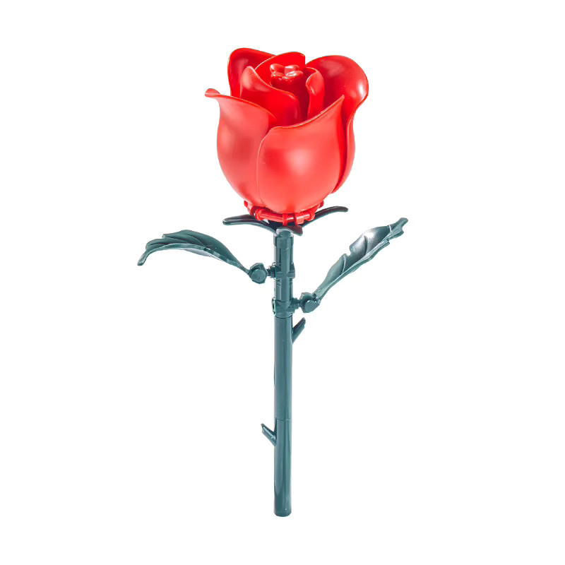 JAKI DIY Bausteine Blumen-Set mit mehreren Sträußen in Rot als kreativer Modellbausatz aus Kunststoff - Bild 2