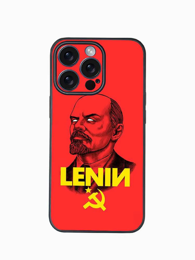 Klassische Lenin Sowjetische Handyhülle für Apple iPhone 12 13 14 15 16 Pro Max Plus in Schwarz als Softshell-Schutzhülle - Bild 2