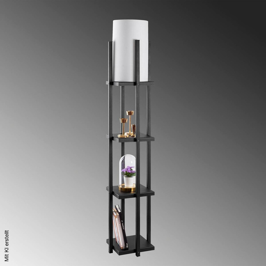 Opviq Stehlampe aus Metall in Schwarz mit E27 Fassung, B/H/T: 25 x 130 x 25 cm - Bild 3