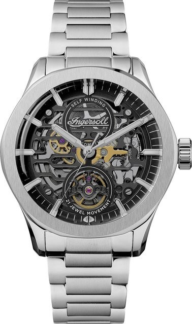 Ingersoll Herrenuhr Automatik, Edelstahl, Schwarz, 44 mm, 5 ATM - Bild 1