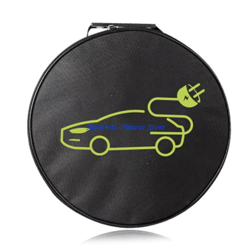 A70F Wasserdichte Ladekabel-Organizer-Tasche aus Oxford-Stoff mit mehreren Fächern für Elektrofahrzeug-Ladegeräte, Schwarz - Bild 1