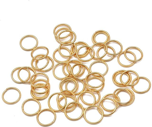 Beadia Accessories Biegeringe, silberne Spaltringe, 0.8*8mm, goldgelb - Bild 1