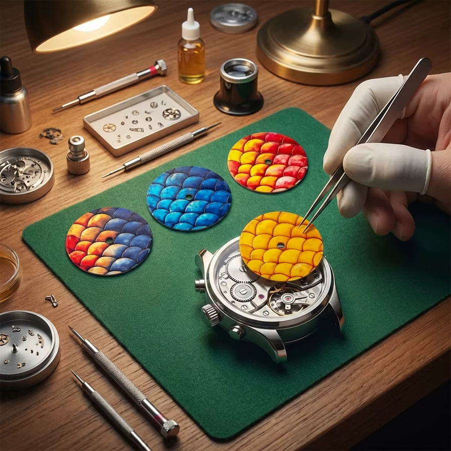 CHIICSMART Uhrenzifferblatt, Koi-Fischschuppenmuster, 28,5 mm - Bild 3