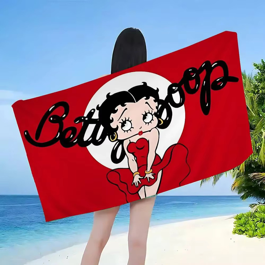 Potdemiel Mikrofaser-Strandtuch in Rot, schnelltrocknendes und saugfähiges Unisex-Handtuch mit Grafikdesign - Bild 2