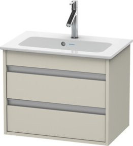 Duravit Waschtischunterschrank Ketho Compact in Tau, wandhängend mit 2 Schubladen, B/T: 60 x 38,5 cm - Bild 1