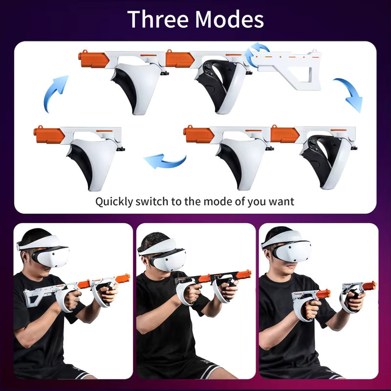 DEVASO VR Gunstock für PlayStation VR2 Magnetischer Saug-Game-Controller mit Schultergurt in Weiß - Bild 5