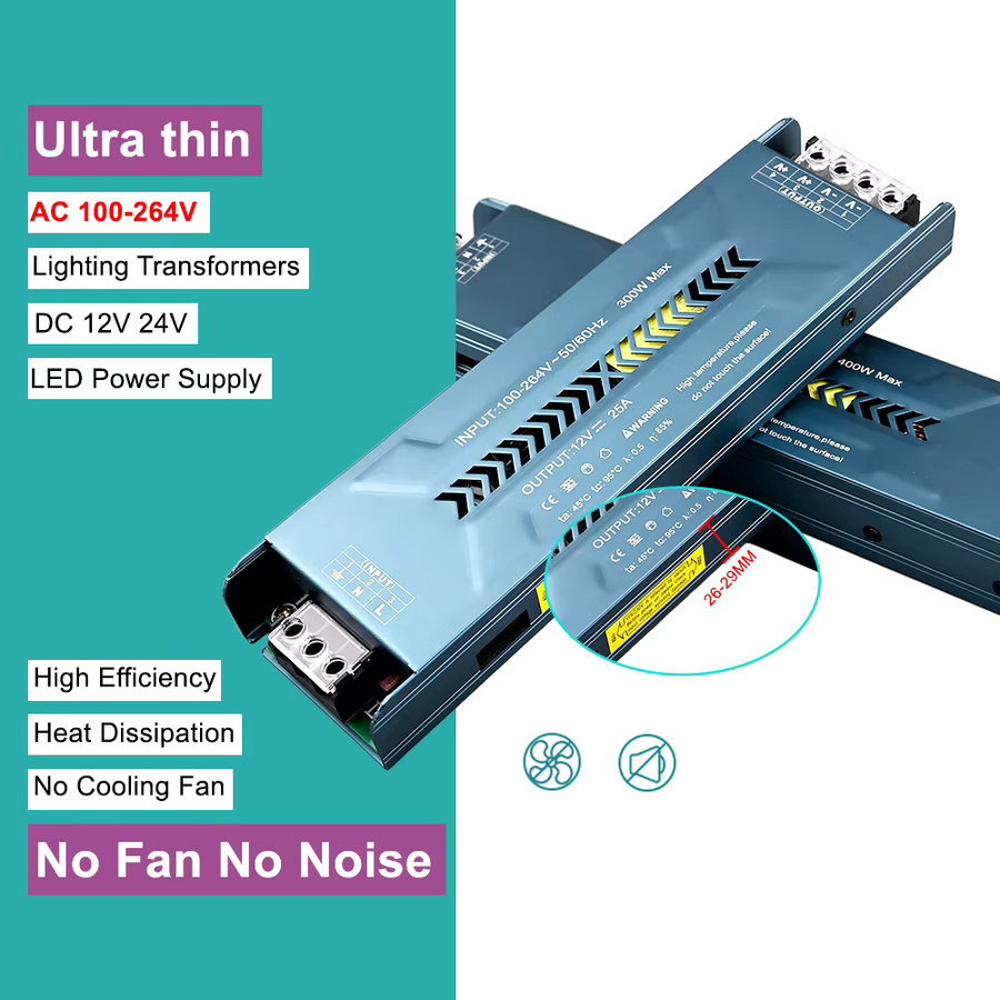 Schaltnetzteil LED-Treiber für Streifenlichter AC100-240V zu DC12/24V in Silber - Bild 2