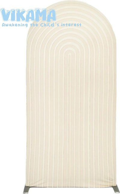 VIKAMA Bogen-Hintergrundpanel in Off-White, minimalistische 2D-Dekoration für Hochzeiten, Geburtstage und Babypartys, B/H: 120 x 50 cm - Bild 1