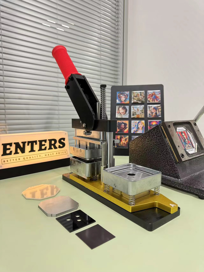 Individuelles Foto-Kit für Kühlschrankmagneten mit Button-Maker-Maschine, Schneidegerät und 100 Magneten, 2x2 Zoll, aus Metall - Bild 5