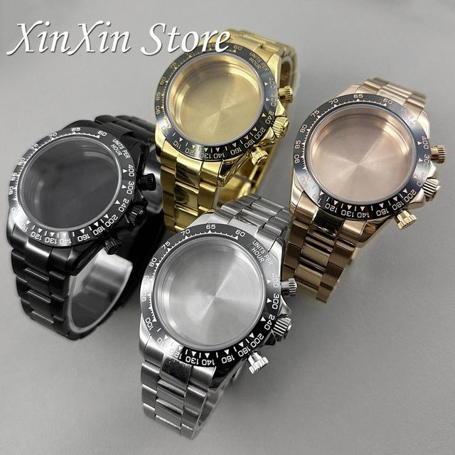 XINGHAN Chronograph, Quarz, Keramiklünette, 40 mm, Silber, Oyster-Armband - Bild 1
