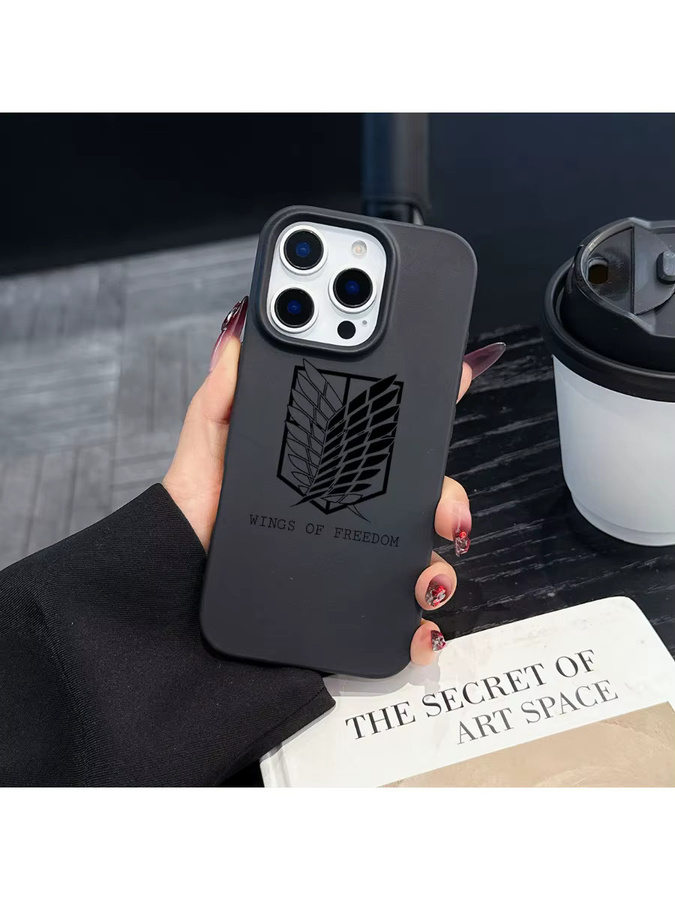 Vline Luxus Silikon Soft Case für iPhone mit Attack on Titan Motiv in Schwarz - Bild 3