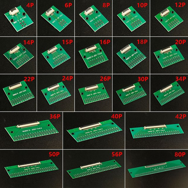 FPC FFC Flexibles Kabel Adapter Platine SMT auf 2,54mm Anschluss in Grün mit 0,5mm Pitch - Bild 1