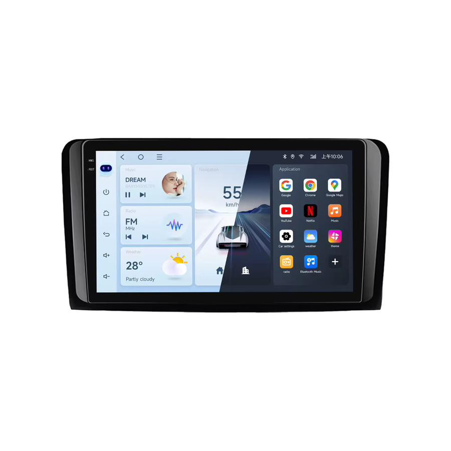 JIUYIN 2 DIN Kabelloses CarPlay und Android Auto Multimedia-System mit voll-laminiertem Touchscreen für Mercedes Benz M-Klasse W164 und GL-Klasse X164 (2005-2012), Schwarz - Bild 6