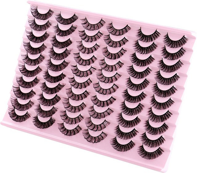 Beautyyy Künstliche Wimpern, schwarz, 30 Paar, natürlich, lang, dick - Bild 1