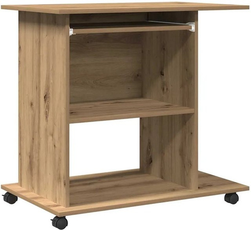 vidaXL Computertisch in Artisan Eiche, modern, B/T/H: 80 x 50 x 75 cm