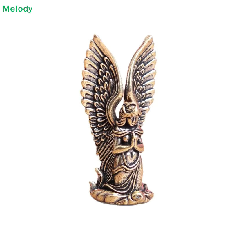 PlumHOME Schutzengel Statue aus Messing in Gold als dekorative Miniaturfigur für deinen Schreibtisch - Bild 2