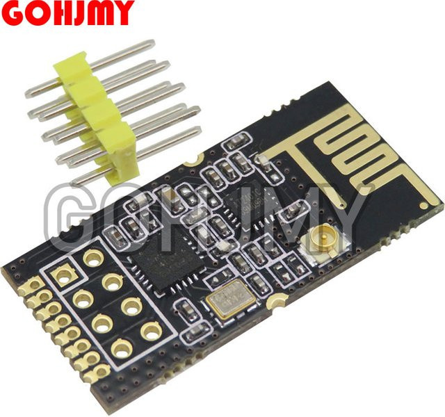 GOHJMY NRF24L01+PA+LNA Funkmodul GT-24 2,4G SMD drahtloses Modul mit Antenne in Schwarz - Bild 1