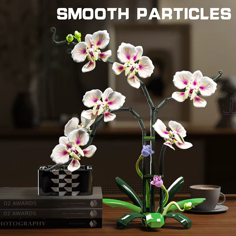 FUNXINEE Orchideen-Bouquet Phalaenopsis-Blumen, Baustein-Set, 736 Teile - Bild 3