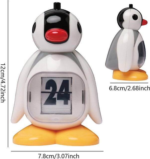 Binchi Outdoor Product Pinguin Ewiger Kalender in Weiß als kreatives Retro Schreibtischornament für dein Zuhause oder Büro - Bild 1