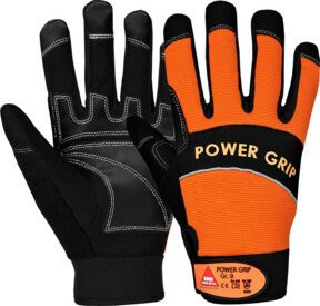 Hase Arbeitshandschuhe Power Grip in Orange, Größe 12, aus Neopren und Leder - Bild 1