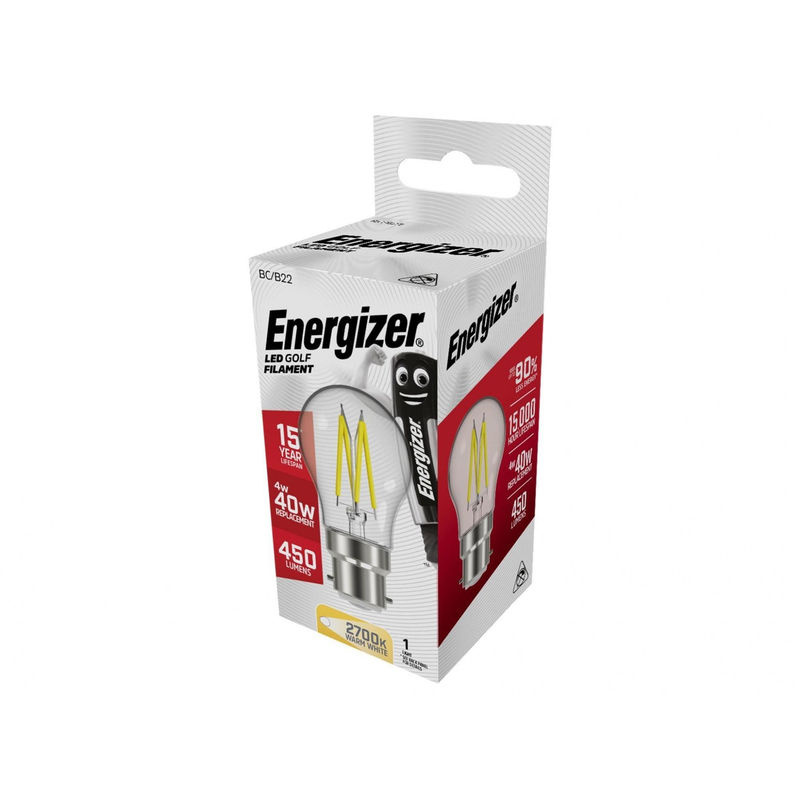 Energizer LED Golf Filament Glühbirne BC B22, nicht dimmbar, Tropischer Regenwald, Gelb/Transparent - Bild 2