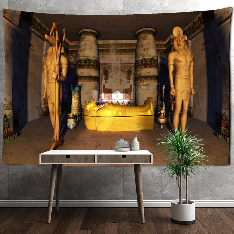 Super Six Wandteppich Altes Ägypten Pharao im Boho-Stil, mehrfarbig, B: 95 cm, H: 70 cm - Bild 4