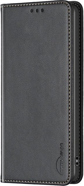 Magnetische Leder-Flip-Hülle für Honor Magic 7 Lite BRP-NX1 mit Kartenfach in Schwarz - Bild 1