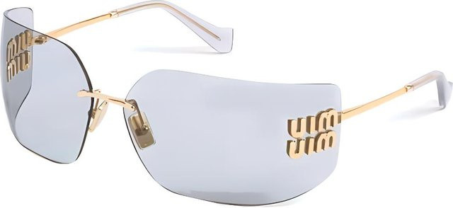 Miu Miu SMU54Y Sonnenbrille, Unregelmäßige Form, randlos, Gold, Damen - Bild 1