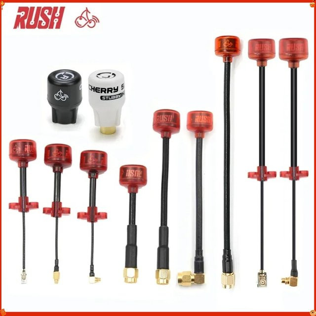 Rush Cherry FPV 5.8G Antennenadapter Stubby in Rot mit SMA MMCX UFL Anschlüssen für LHCP und RHCP Renndrohnen-Brillen - Bild 1