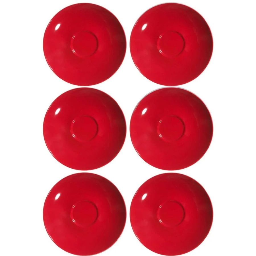Ritzenhoff & Breker DOPPIO Kaffeeuntertassen aus Porzellan, 6er Set, Rot, Durchmesser: 16 cm - Bild 2