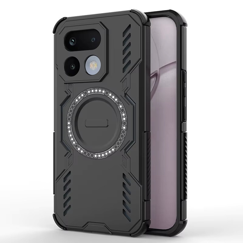 Magnetische Handyhülle für Realme 5G in Schwarz und Blau mit Wärmeableitung und stoßfestem Schutz - Bild 6