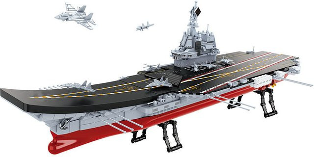 Barweer Chinesische Militär-Marine Shandong 002 Flugzeugträger, Klemmbausteine Set, 1514 Teile - Bild 1