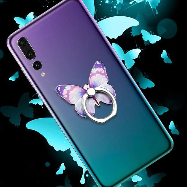 WSSHE Schmetterling Handy Finger Ring Halter mit Magnetischer Auto-Halterung in Gelb - Bild 1