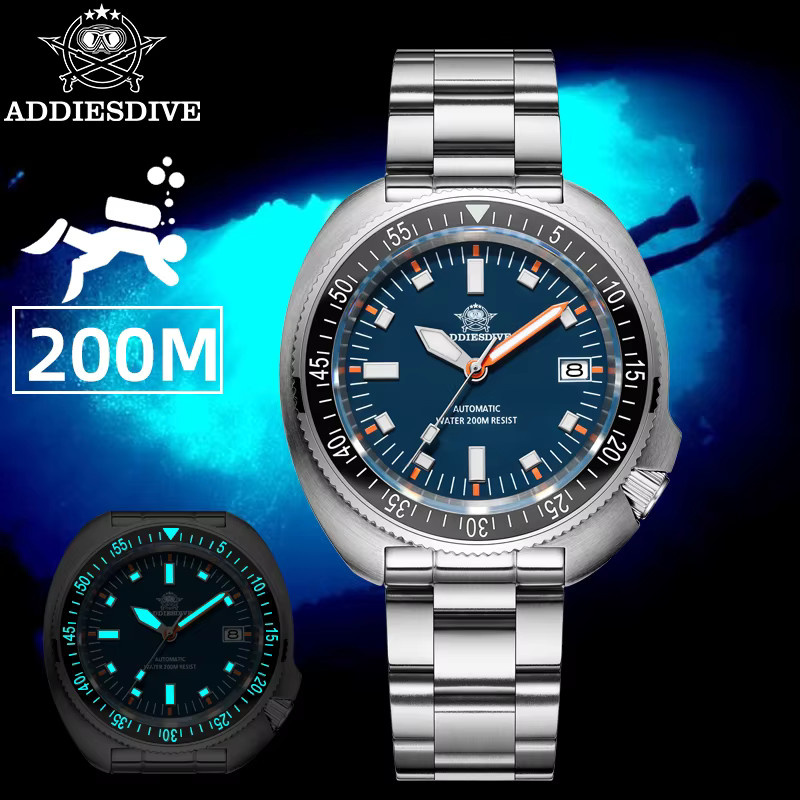 ADDIESDIVE Armbanduhr, Automatik, Edelstahl, Saphirglas, Blau, Herren - Bild 2