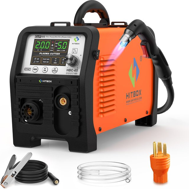 HITBOX Plasmaschneider HBC65 mit Nicht-HF Pilot ARC LED Digitalanzeige für Edelstahl, 65 A, Schnittkapazität 1-25 mm, NonTouch 2T/4T Technologie - Bild 1