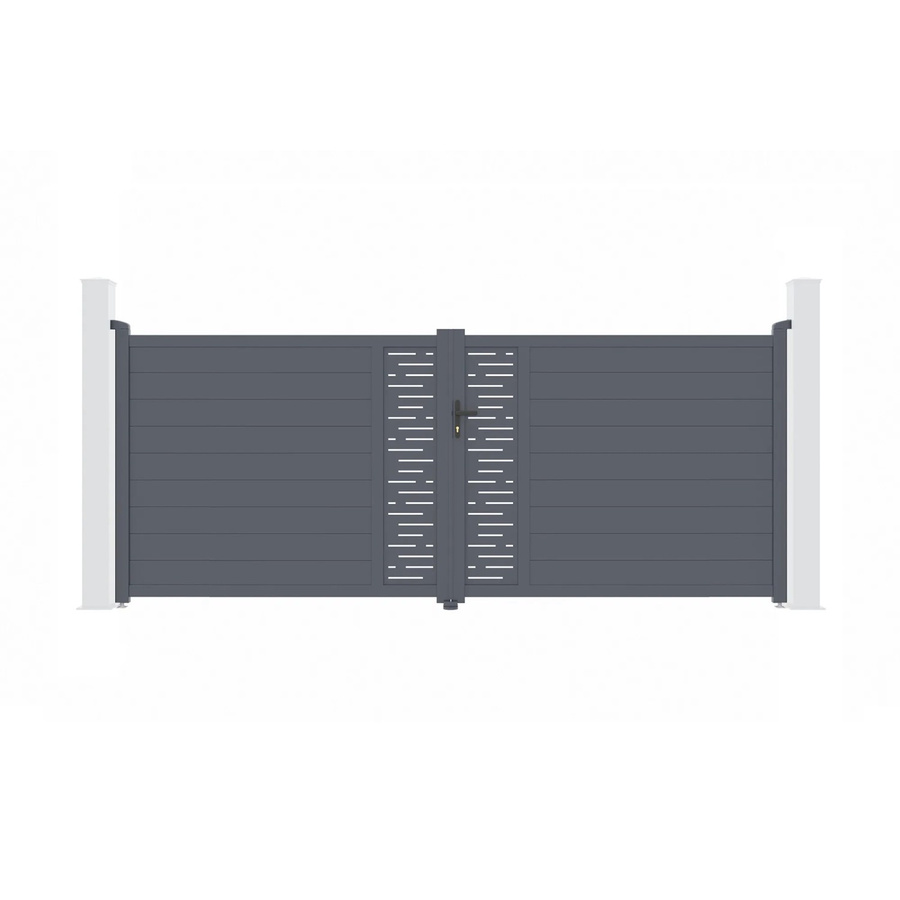 Casanoov Elektrisches Flügeltor Arlberg aus Aluminium in Grau inklusive Ranger B150 Drehtorantrieb, Breite: 400 cm, Höhe: 160 cm - Bild 2