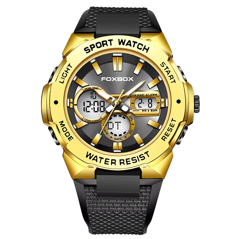 FOXBOX Armbanduhr, Chronograph, Digitaluhr, Quarz, Schwarz, Herren - Bild 6