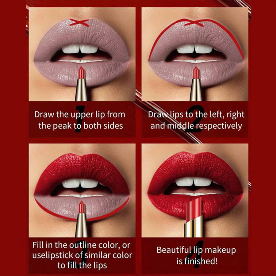 QIC 2-in-1 Matt-Lipliner & Lippenstift-Stift, Unisex - Bild 3