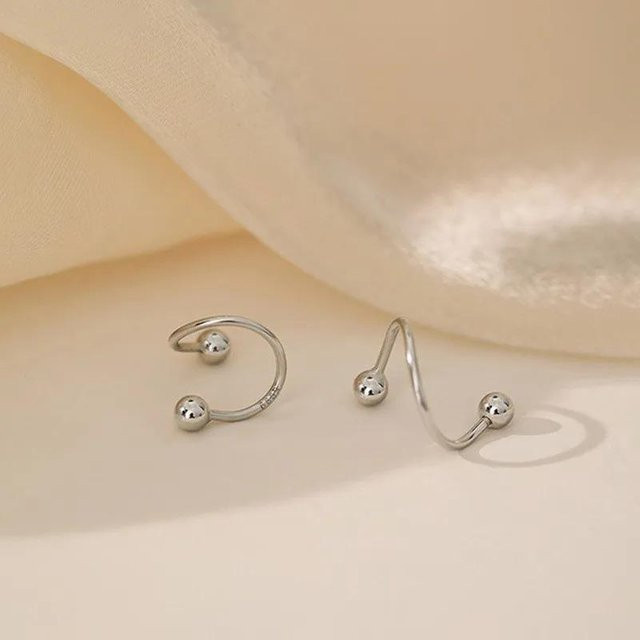 Ohrstecker Edelstahl, Herz Stern, Silber, Damen - Bild 1
