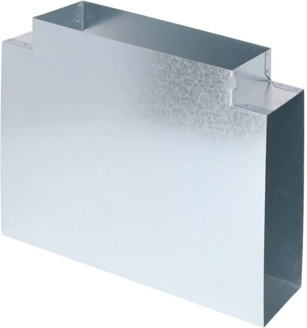 Subtiel Flachkanal T-Stück 90° aus verzinktem Stahl, Farbe: Silber, B/T/H: 300 x 90 x 30 mm - Bild 1