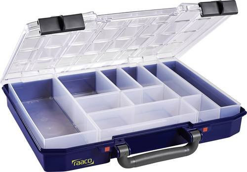 Raaco CarryLite 55 4x8-10 Sortimentskoffer in Blau und Transparent, B: 337 mm, T: 278 mm, H: 57 mm - Bild 1