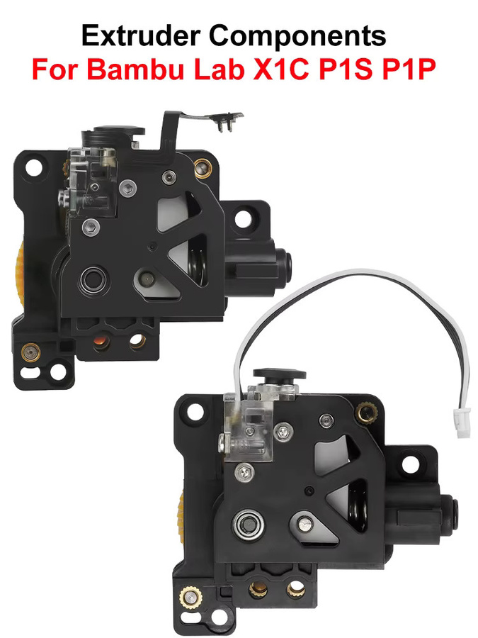 Bambu Lab Ersatzteil: Leistungsstarker Extruder mit gehärtetem Stahlgetriebe für X1C P1S P1P FDM 3D-Drucker, Schwarz - Bild 5